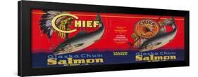 Chief Salmon Can Label - San Francisco, CA-Lantern Press-Framed Art Print