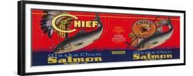 Chief Salmon Can Label - San Francisco, CA-Lantern Press-Framed Premium Giclee Print