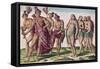 Chief Satouriona and His Wife Go for a Walk, Plate XXXIX from "Brevis Narratio.."-Jacques Le Moyne-Framed Stretched Canvas