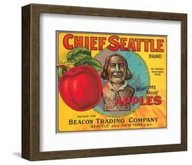 Chief Seattle Brand Wenatchee Valley Apples-null-Framed Art Print