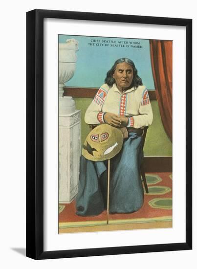 Chief Seattle with Basket-null-Framed Art Print