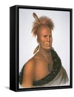 Chief Sharitarish, 1821 (Colour Litho)-Charles Bird King-Framed Stretched Canvas