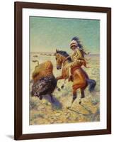 Chief Spotted Tail Shooting Buffalo, c.1894-Louis Maurer-Framed Giclee Print