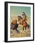 Chief Spotted Tail Shooting Buffalo, c.1894-Louis Maurer-Framed Giclee Print