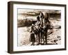 Chief Tommy Thompson, Wife Flora, Her Granddaughter Linda Marie George - Celilo Falls, Oregon Photo-Lantern Press-Framed Art Print