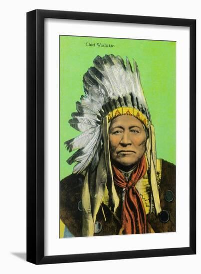 Chief Washakie Portrait-Lantern Press-Framed Art Print