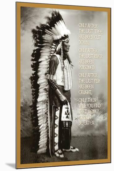Chief White Cloud (Native American Wisdom) Art Poster Print-null-Mounted Poster