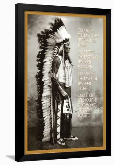 Chief White Cloud (Native American Wisdom) Art Poster Print-null-Framed Poster