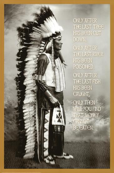 Chief White Cloud (Native American Wisdom) Art Poster Print-null-Lamina Framed Poster