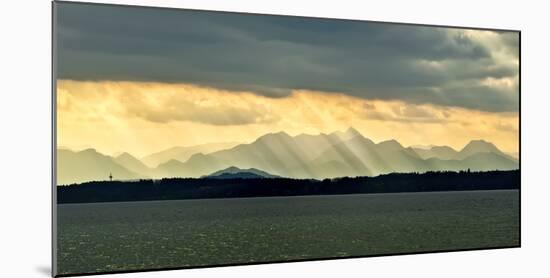 Chiemsee, Germany, Sunrays Through Clouds after Storm-Sheila Haddad-Mounted Photographic Print