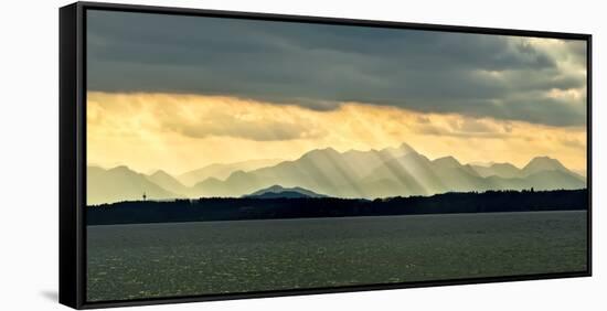 Chiemsee, Germany, Sunrays Through Clouds after Storm-Sheila Haddad-Framed Stretched Canvas