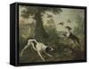 Chien chassant-Christophe Huet-Framed Stretched Canvas