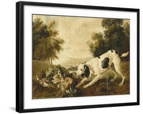 Chien d'arrêt et perdrix rouge-François Desportes-Framed Giclee Print