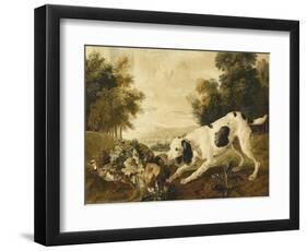 Chien d'arrêt et perdrix rouge-François Desportes-Framed Giclee Print