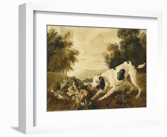 Chien d'arrêt et perdrix rouge-François Desportes-Framed Giclee Print