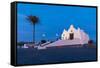 Chiesa del Soccorso at dawn with Full Moon, Forio, Island of Ischia, Campania, Italy, Europe-Neil Farrin-Framed Stretched Canvas