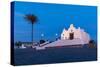 Chiesa del Soccorso at dawn with Full Moon, Forio, Island of Ischia, Campania, Italy, Europe-Neil Farrin-Stretched Canvas