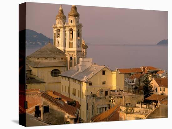 Chiesa della Conceszione Church Detail, Laigueglia, Riviera di Ponente, Liguria, Italy-Walter Bibikow-Stretched Canvas