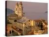 Chiesa della Conceszione Church Detail, Laigueglia, Riviera di Ponente, Liguria, Italy-Walter Bibikow-Stretched Canvas