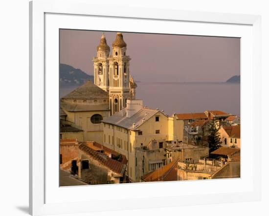 Chiesa della Conceszione Church Detail, Laigueglia, Riviera di Ponente, Liguria, Italy-Walter Bibikow-Framed Photographic Print