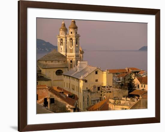 Chiesa della Conceszione Church Detail, Laigueglia, Riviera di Ponente, Liguria, Italy-Walter Bibikow-Framed Photographic Print