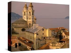 Chiesa della Conceszione Church Detail, Laigueglia, Riviera di Ponente, Liguria, Italy-Walter Bibikow-Stretched Canvas