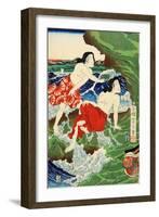 Chigogafuji Enishima, Woman Divers-Yoshitoshi Tsukioka-Framed Giclee Print