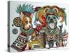 Chihuahua and Pitbull in Mexico-Oxana Zaika-Stretched Canvas