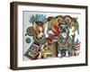 Chihuahua and Pitbull in Mexico-Oxana Zaika-Framed Giclee Print