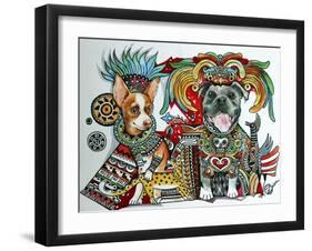 Chihuahua and Pitbull in Mexico-Oxana Zaika-Framed Giclee Print