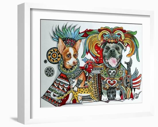 Chihuahua and Pitbull in Mexico-Oxana Zaika-Framed Giclee Print