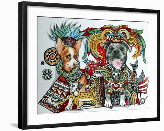 Chihuahua and Pitbull in Mexico-Oxana Zaika-Framed Giclee Print