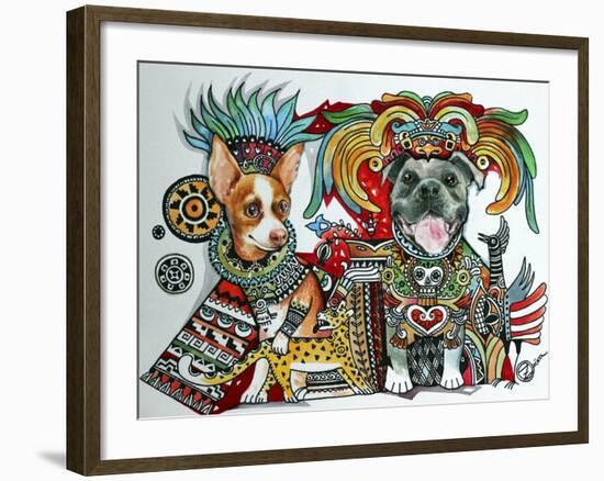 Chihuahua and Pitbull in Mexico-Oxana Zaika-Framed Giclee Print