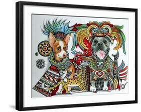 Chihuahua and Pitbull in Mexico-Oxana Zaika-Framed Giclee Print