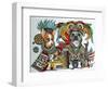 Chihuahua and Pitbull in Mexico-Oxana Zaika-Framed Premium Giclee Print