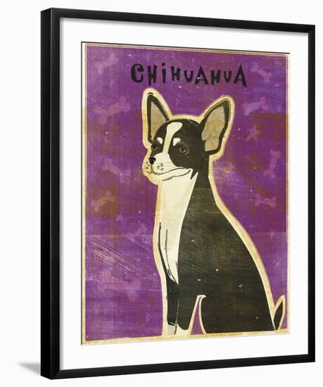 Chihuahua (black and white)-John W^ Golden-Framed Art Print