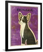 Chihuahua (black and white)-John W^ Golden-Framed Art Print