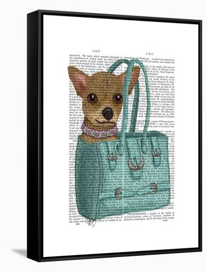 Chihuahua in Bag-Fab Funky-Framed Stretched Canvas