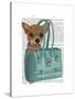 Chihuahua in Bag-Fab Funky-Stretched Canvas