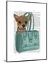 Chihuahua in Bag-Fab Funky-Mounted Art Print