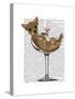 Chihuahua in Cocktail Glass-Fab Funky-Stretched Canvas