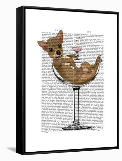 Chihuahua in Cocktail Glass-Fab Funky-Framed Stretched Canvas