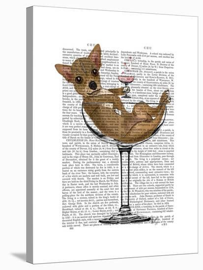 Chihuahua in Cocktail Glass-Fab Funky-Stretched Canvas