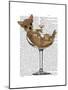 Chihuahua in Cocktail Glass-Fab Funky-Mounted Art Print