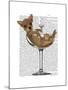 Chihuahua in Cocktail Glass-Fab Funky-Mounted Art Print