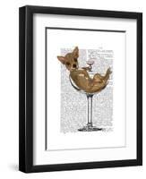 Chihuahua in Cocktail Glass-Fab Funky-Framed Art Print