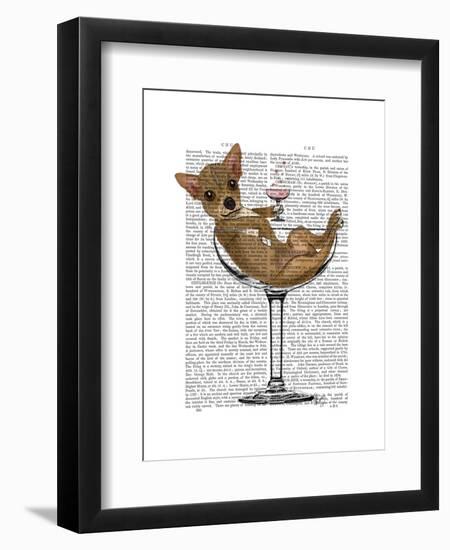 Chihuahua in Cocktail Glass-Fab Funky-Framed Art Print