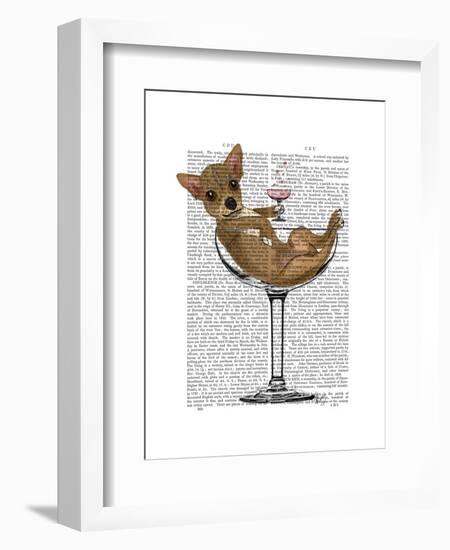 Chihuahua in Cocktail Glass-Fab Funky-Framed Art Print