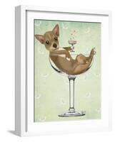 Chihuahua in Cocktail Glass-Fab Funky-Framed Art Print