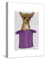 Chihuahua in Top Hat-Fab Funky-Stretched Canvas